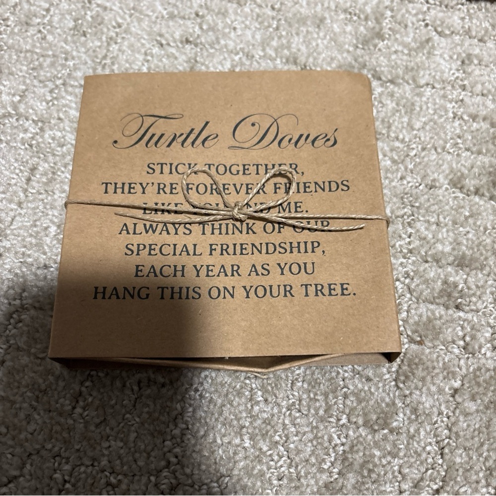 Mud Pie Boxed Turtle Dove Ornament Stoneware